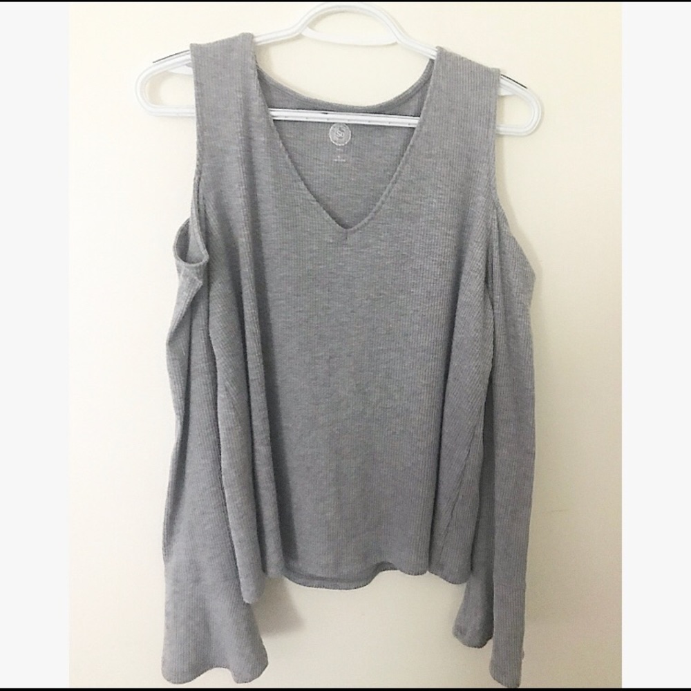 Cold shoulder sweater